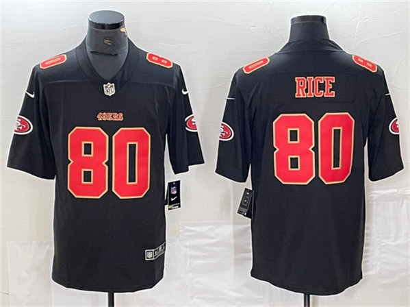 Men's San Francisco 49ers #80 Jerry Rice Black Vapor Untouchable Limited Football Stitched Jersey